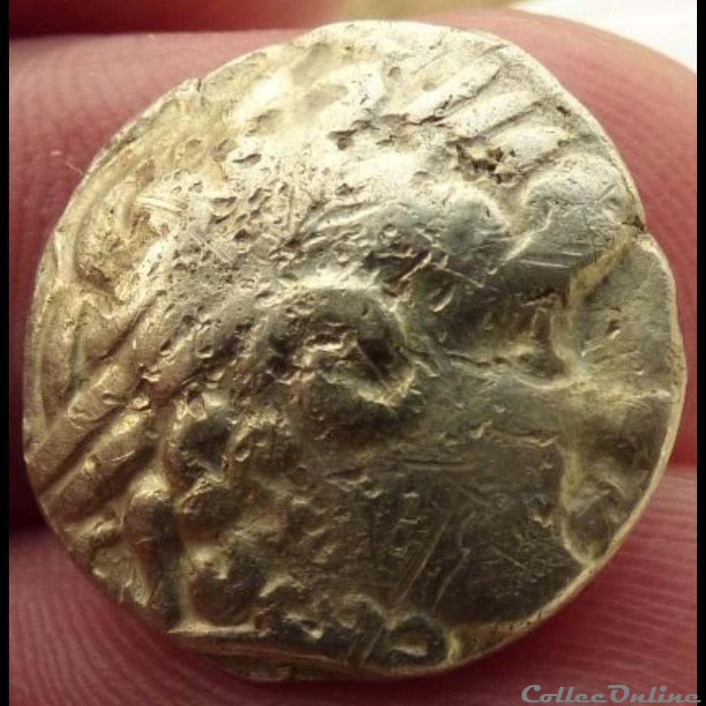 hémistatère de statère du groupe de Normandie monnaie antique gauloise hemistatere de statere du groupe de normandie