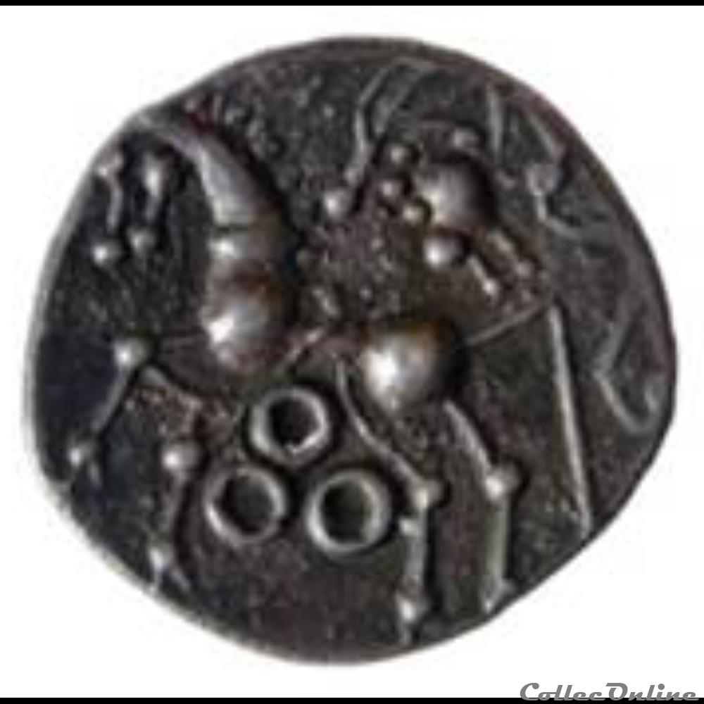 monnaie antique gauloise serie 1079 dt 3418 drachme a la tete coupee 3 annelets