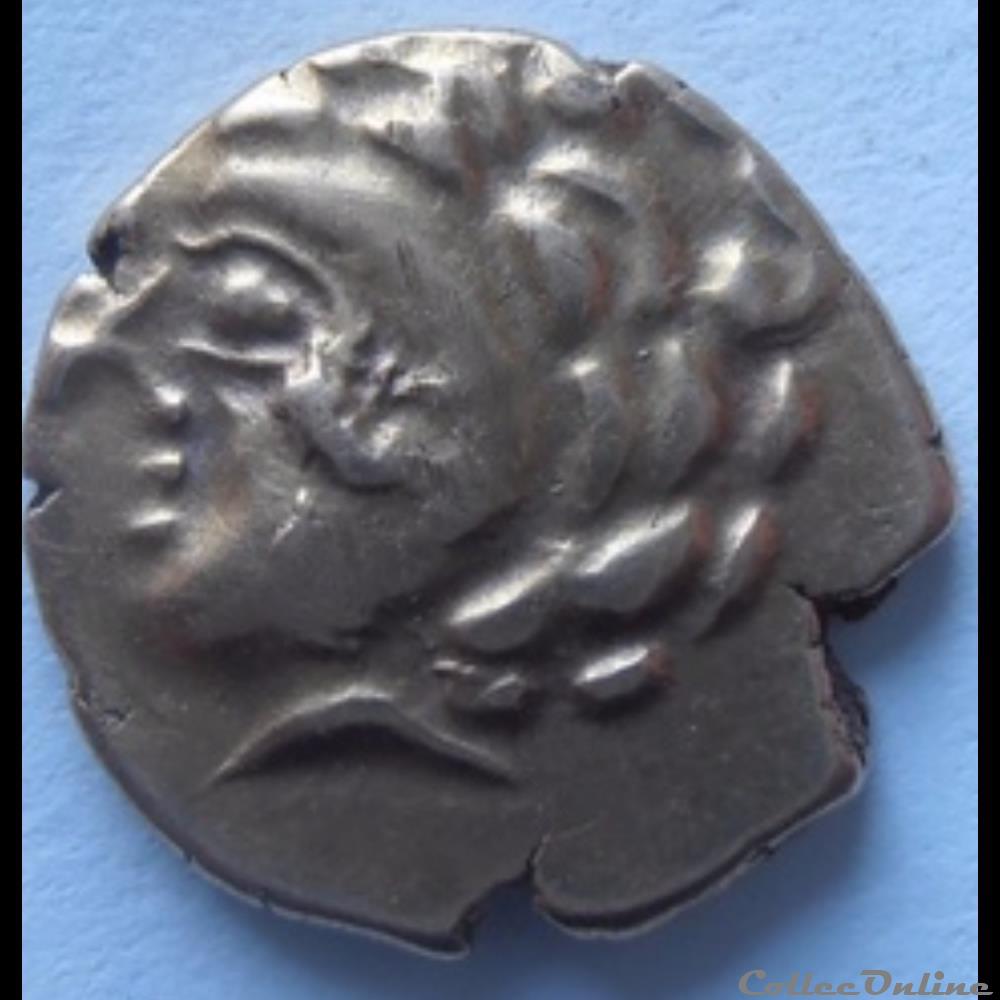 Série 290 DT 2158 quart de statère au personnage allongé monnaie antique gauloise serie 290 dt 2158 quart de statere au personnage allonge