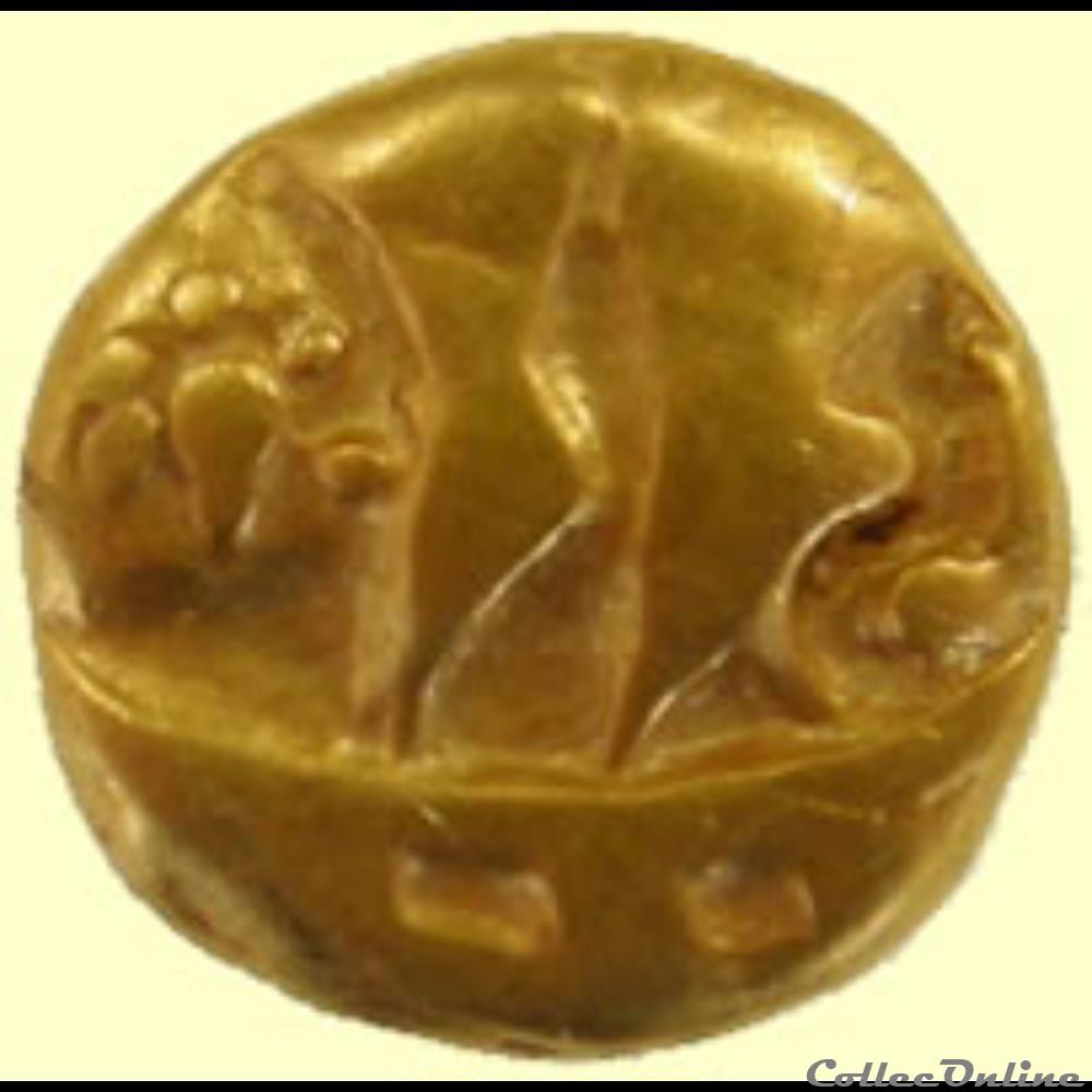 Série 41 quart de statère à l'arbre et au bateau monnaie antique gauloise serie 41 quart de statere a arbre et au bateau