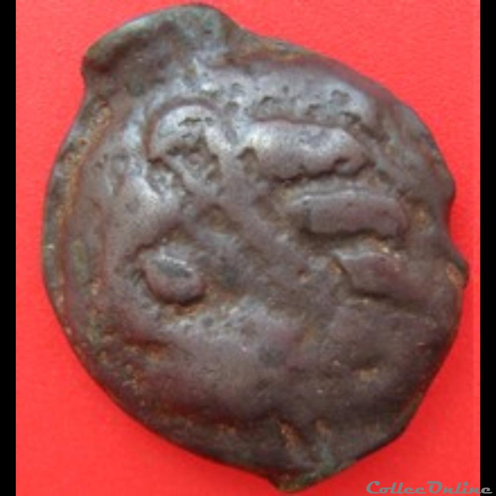 Série 38 ( classe I c ) potin à la tête d'indien monnaie antique gauloise serie 38 classe i c potin a la tete indien