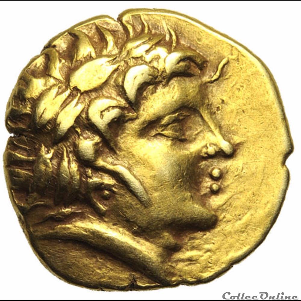 Série 215 DT 2014 statère type à la tête de face monnaie antique gauloise serie 215 dt 2014 statere type a la tete de face