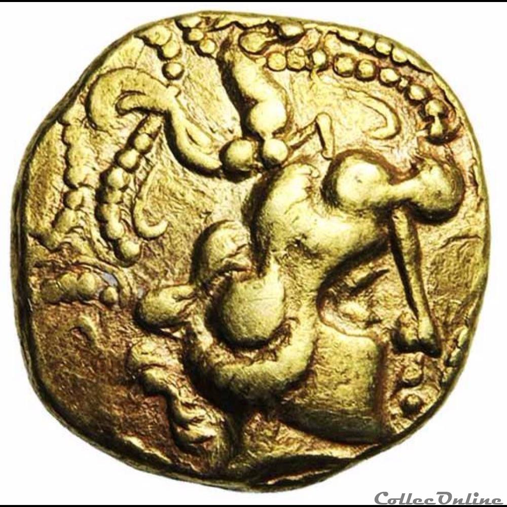 Série 275 DT 2116 statère au cheval-marin en cimier monnaie antique gauloise serie 275 dt 2116 statere au cheval marin en cimier