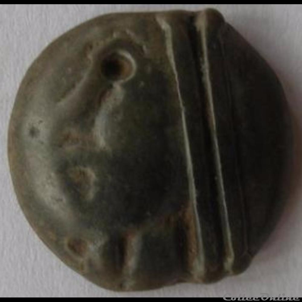 Série 854 DT Potin au bandeau / revers aux deux annelets pointés monnaie antique gauloise serie 854 dt potin au bandeau revers aux deux annelets pointes