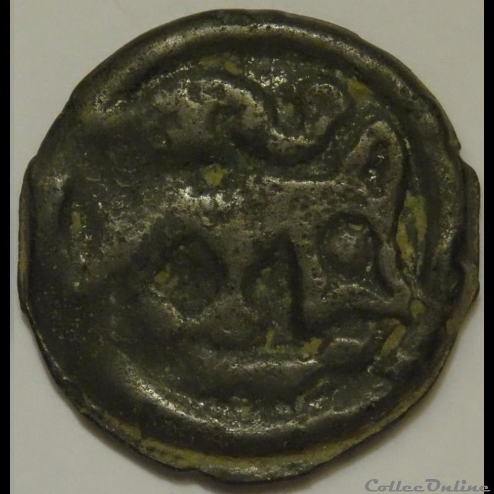 Série 24 DT 155 potin au guerrier courant monnaie antique gauloise serie 24 dt 155 potin au guerrier courant