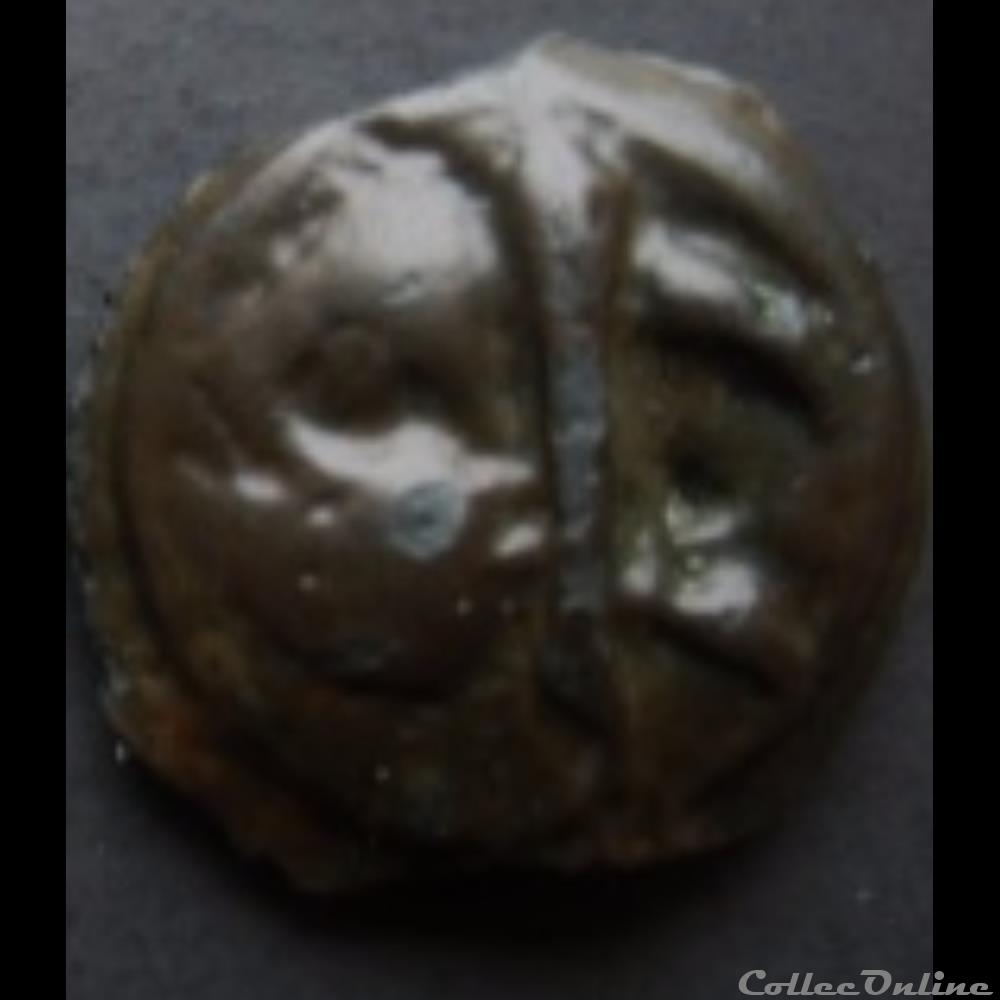 Série 38 ( classe Id) potin à la tête d'indien monnaie antique gauloise serie 38 classe id potin a la tete indien