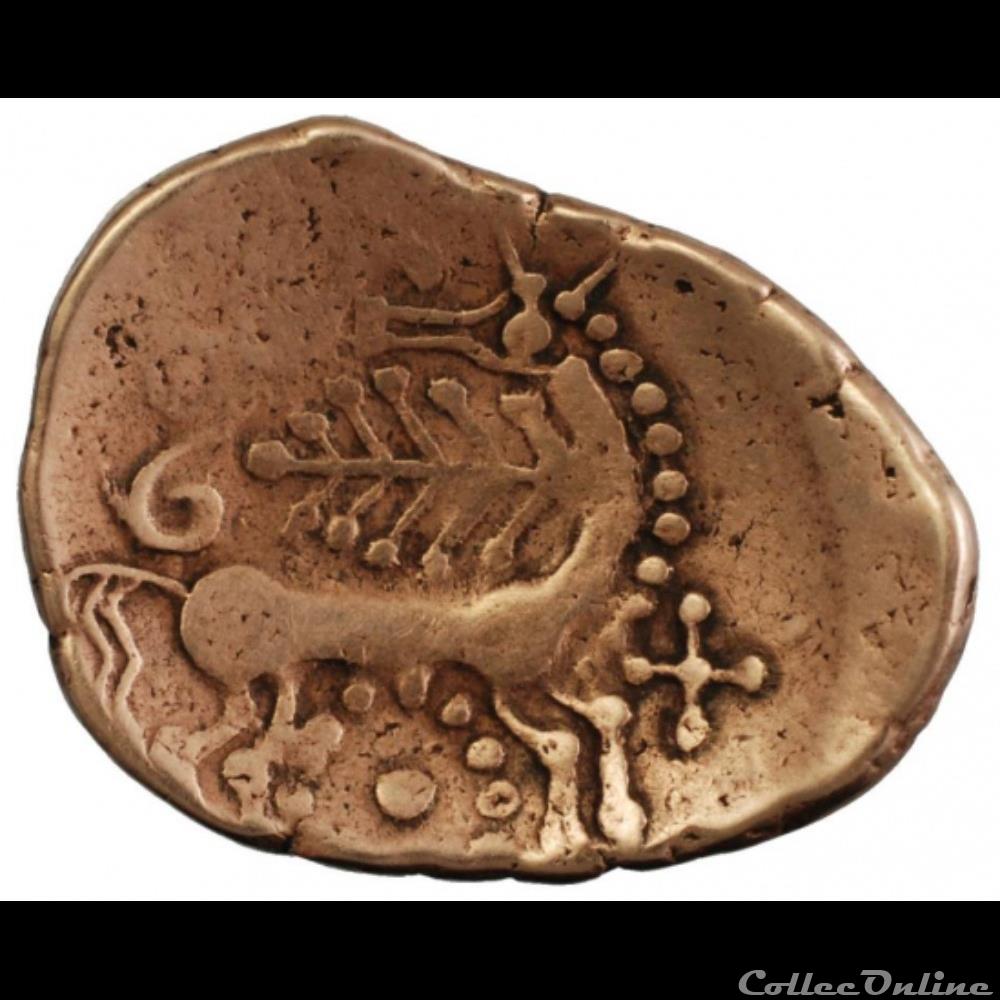 Série 21 DT 137 statère d’or au cheval retourné, monnaie antique gauloise serie 21 dt 137 statere d or au cheval retourne