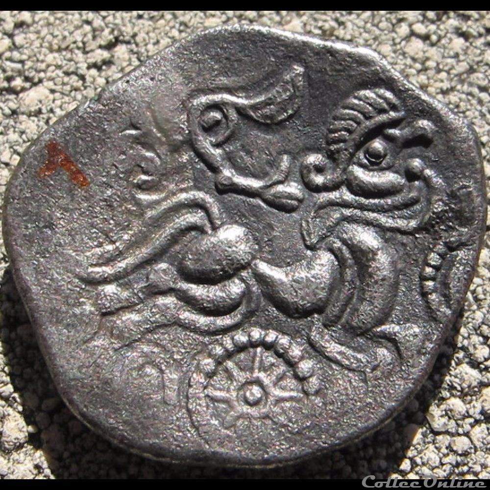 DT 2315 Statère à la rouelle perlée monnaie antique gauloise dt 2315 statere a la rouelle perlee