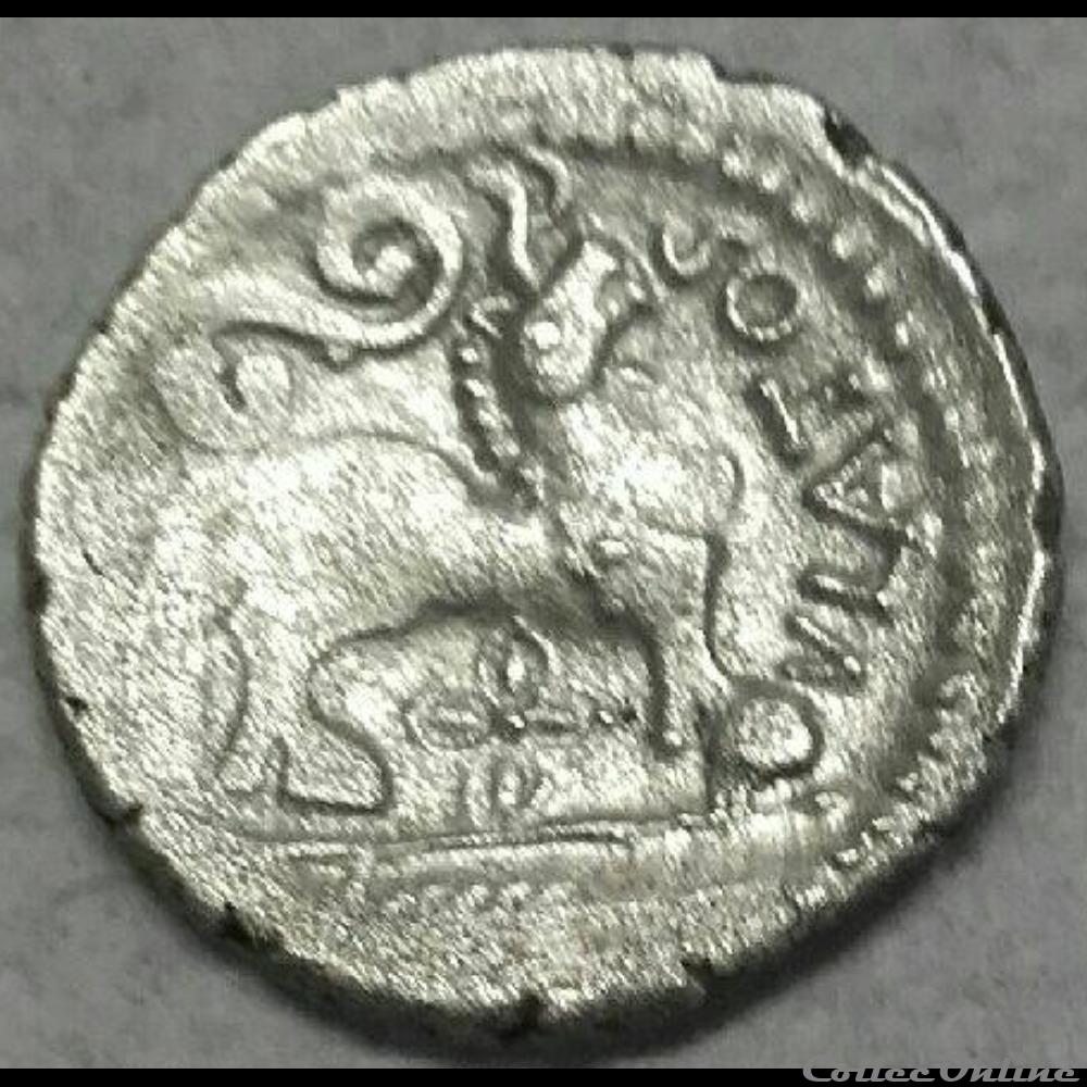 monnaie antique gauloise serie 83 dt 641 quinaire atevla vlatos a epi et a la fleur