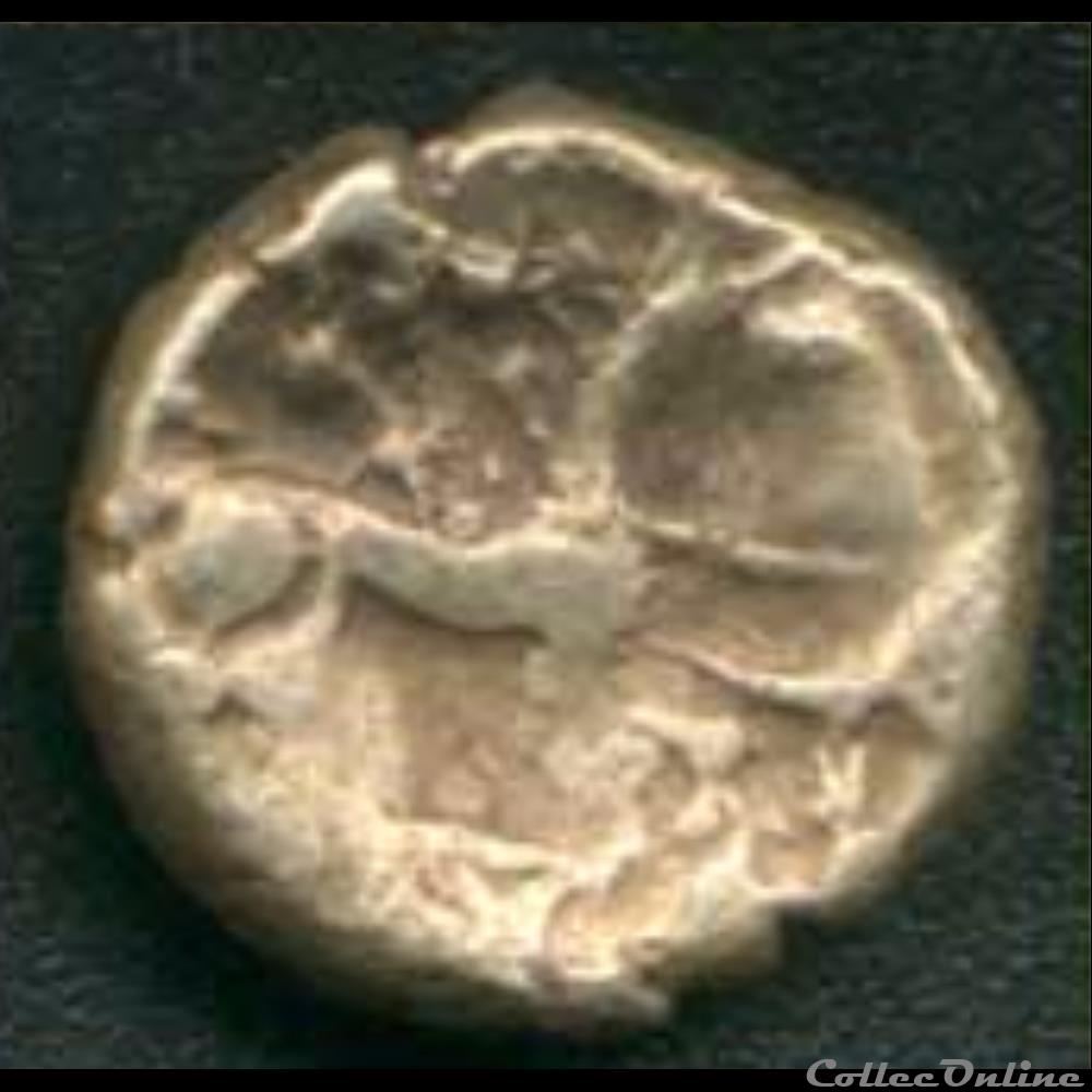 Série 875 DT 3177 1/4 de statère type de Chenoves à la lyres monnaie antique gauloise serie 875 dt 3177 1 4 de statere type de chenoves a la lyres