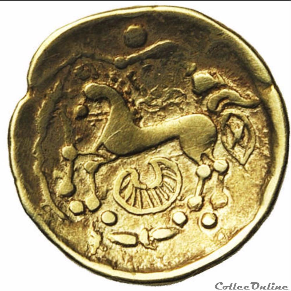 monnaie antique gauloise serie 839 dt 3076 quart de statere du type de crainvillier