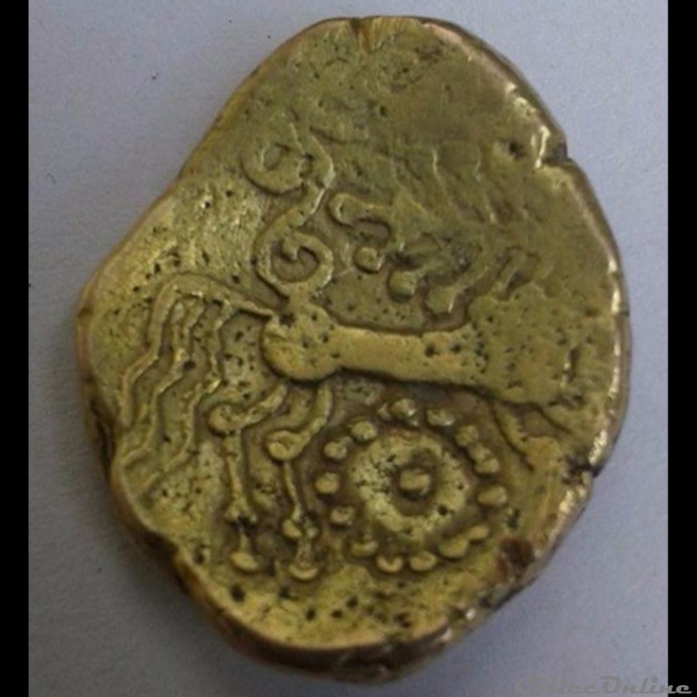 Série 21 DT 137 statère d’or au cheval retourné, monnaie antique gauloise serie 21 dt 137 statere d or au cheval retourne