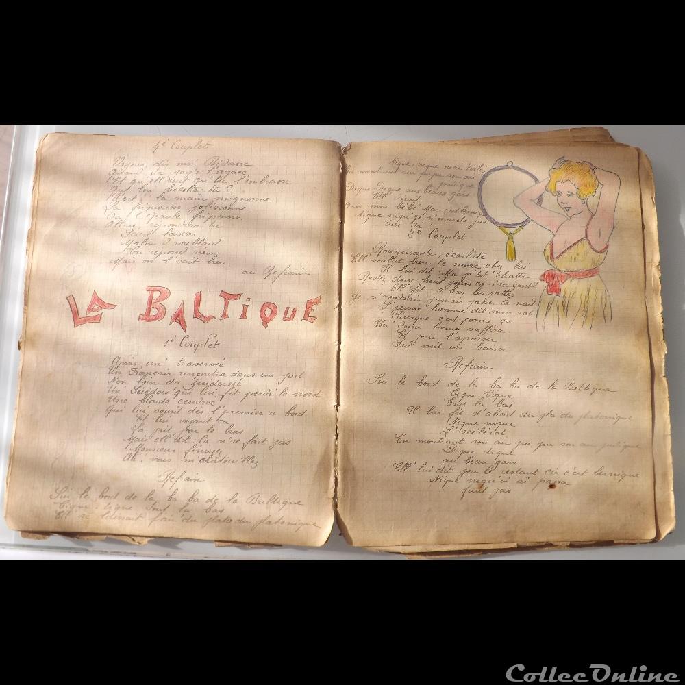 cahier de chanson illustré de poilu guerre de 14 / 18 Besançon ( fort Benoit ) militarium autre gauloise cahier de chanson illustre de poilu guerre de 14 18 besancon fort benoit