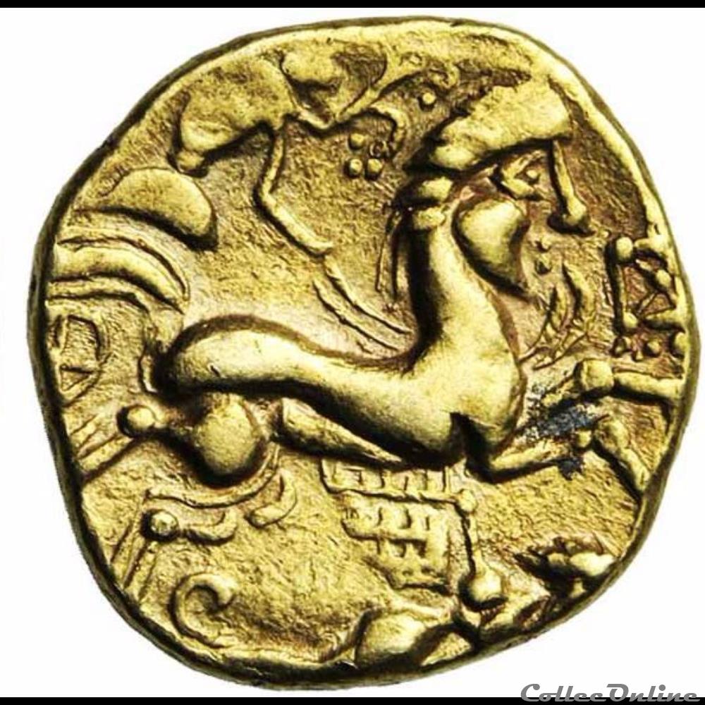 Série 275 DT 2116 statère au cheval-marin en cimier monnaie antique gauloise serie 275 dt 2116 statere au cheval marin en cimier