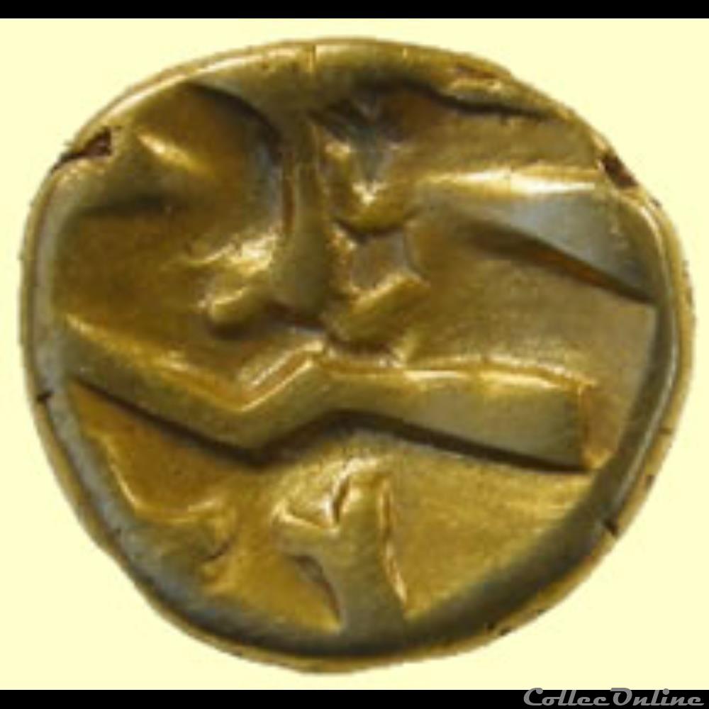 Série 41 quart de statère à l'arbre et au bateau monnaie antique gauloise serie 41 quart de statere a arbre et au bateau