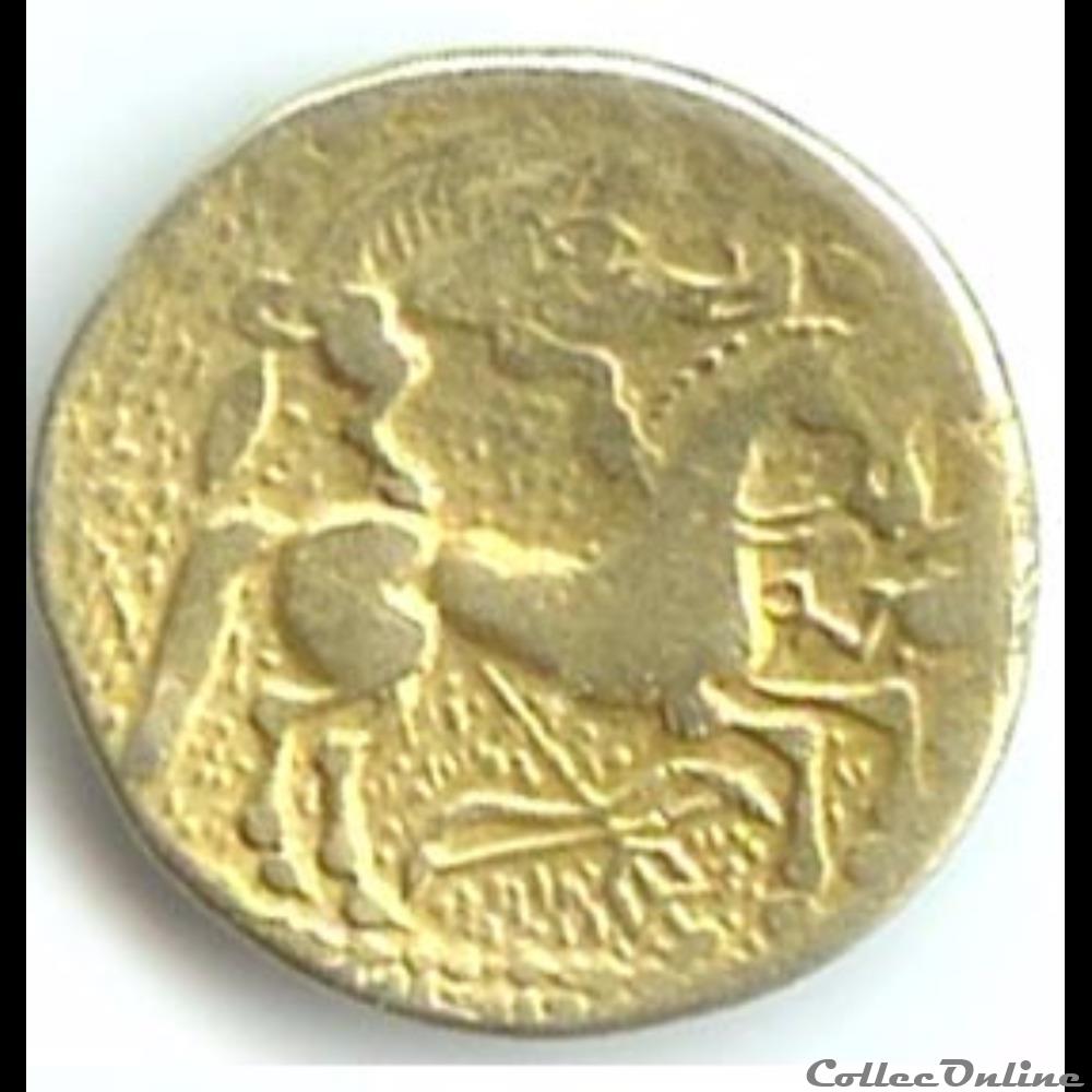 Série 15 DT 99 hémistatère au sanglier aurige monnaie antique gauloise serie 15 dt 99 hemistatere au sanglier aurige