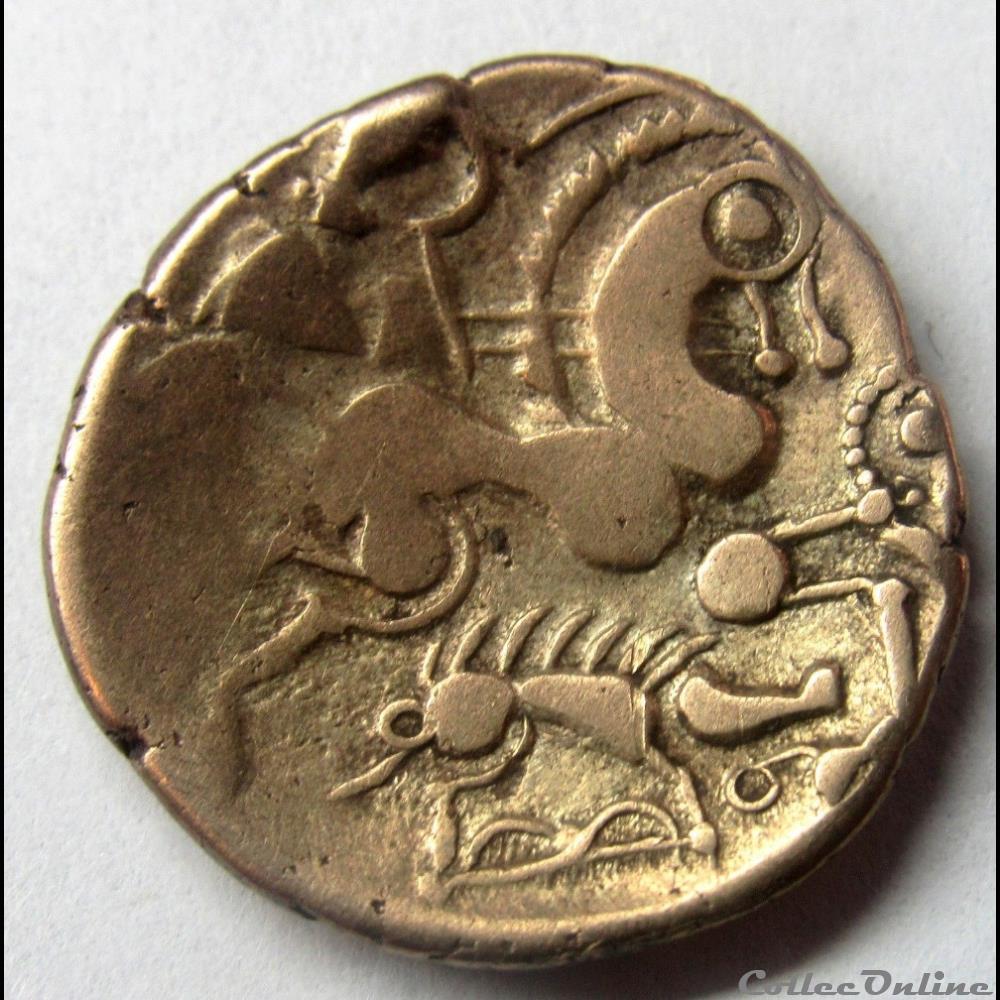 Série 402 DT 2401 hémistatère aulerque éburovice / sanglier monnaie antique gauloise serie 402 dt 2401 hemistatere aulerque eburovice sanglier