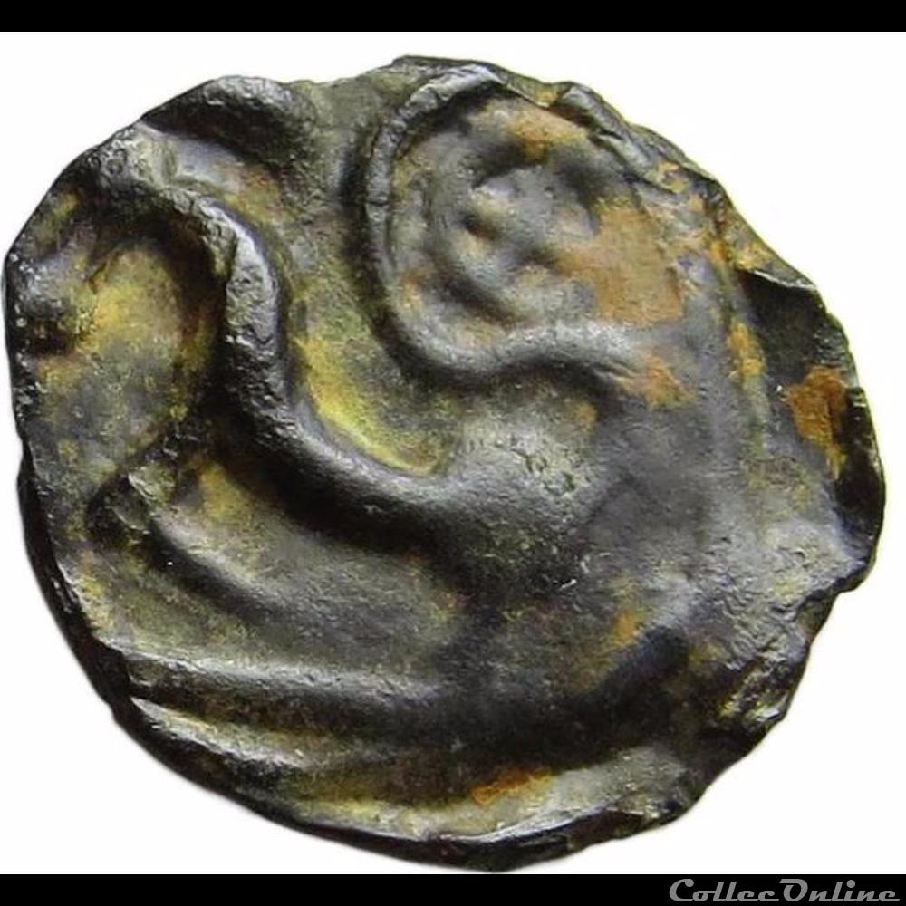 monnaie antique gauloise serie 854 dt potin au bandeau et a la rouelle