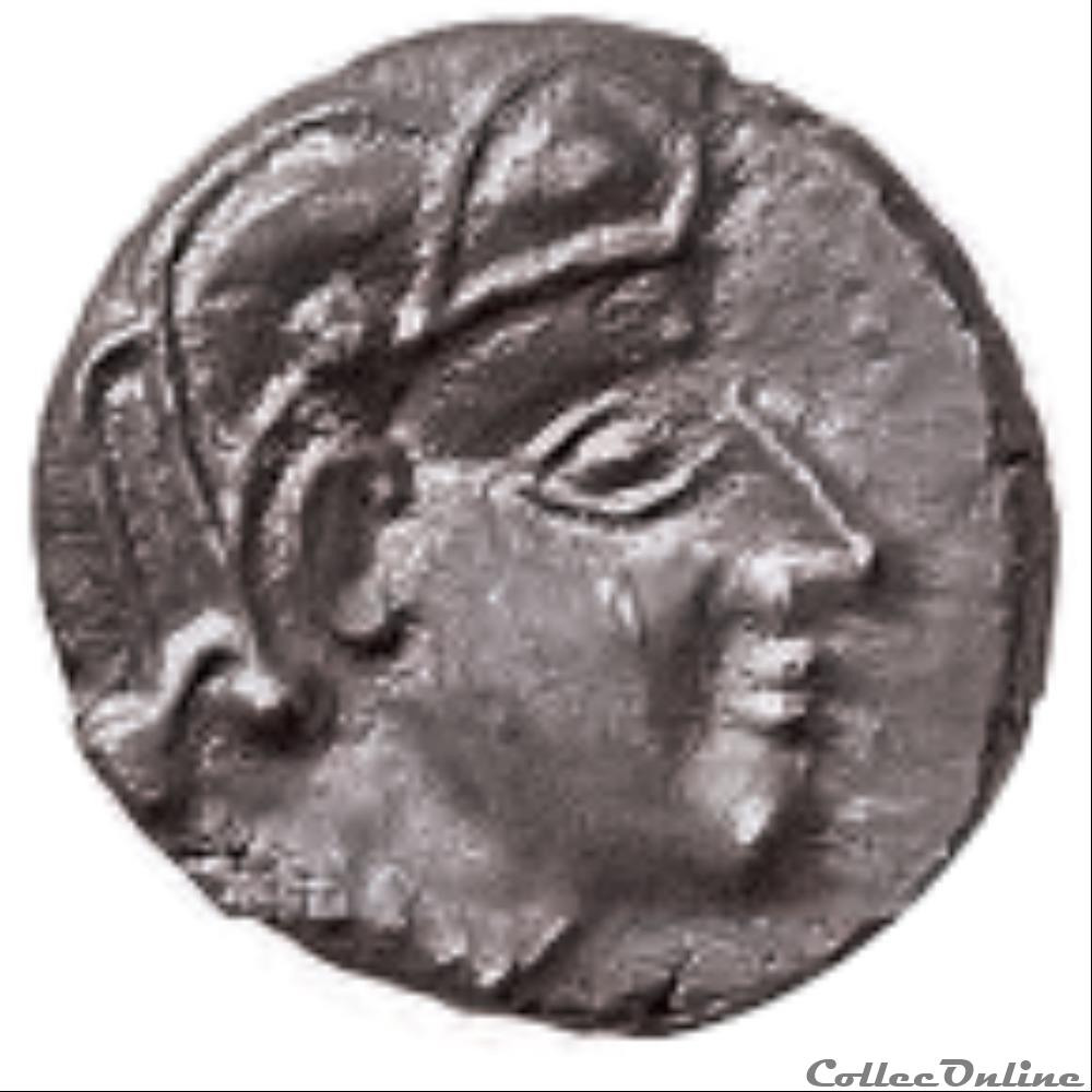 Série 1079 Drachme à la tête coupée sur le cheval monnaie antique gauloise serie 1079 drachme a la tete coupee sur le cheval