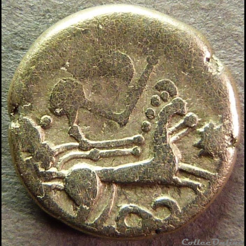 Série 815 DT 3042 quart de statère du type de Beaune au triskèle monnaie antique gauloise serie 815 dt 3042 quart de statere du type de beaune au triskele