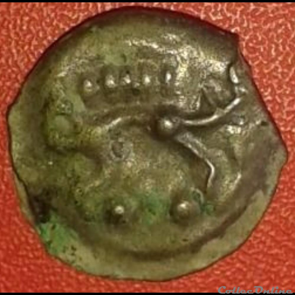 Série 559 DT 2645 Potin à la tête d'indien / sanglier monnaie antique gauloise serie 559 dt 2645 potin a la tete indien sanglier