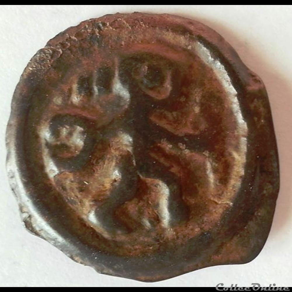 Série 24 DT 155 potin au guerrier courant monnaie antique gauloise serie 24 dt 155 potin au guerrier courant