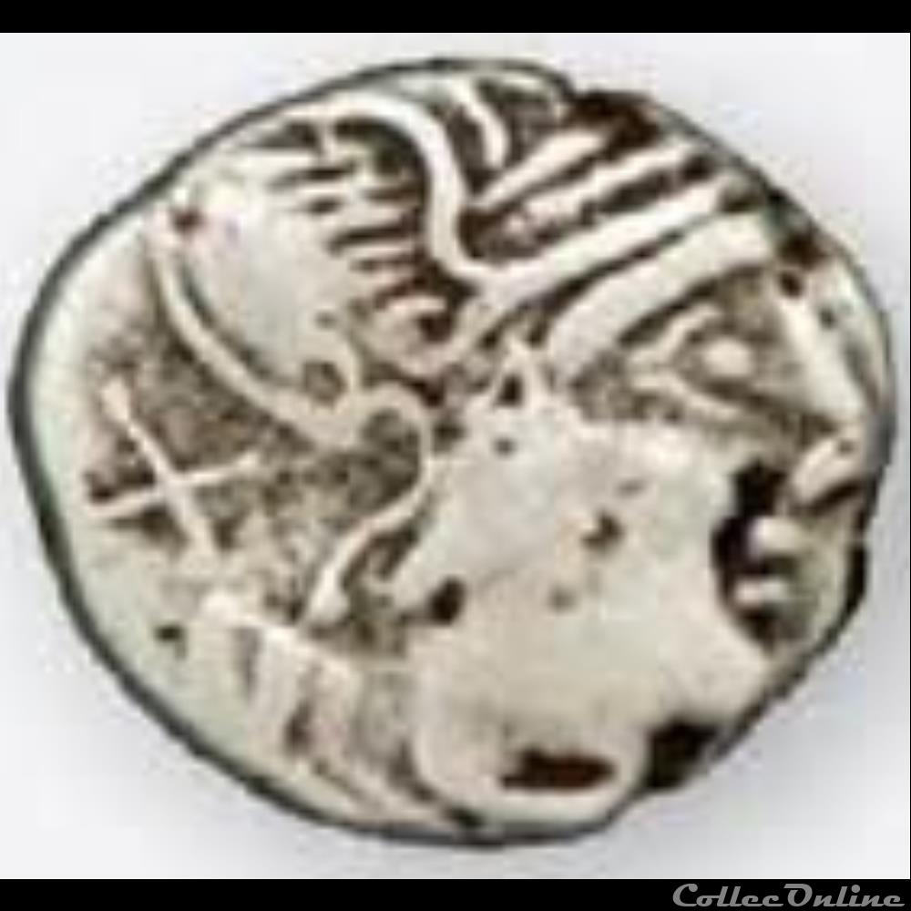 DT série 884 Quinaire KALETEDOY tête à droite monnaie antique gauloise dt serie 884 quinaire kaletedoy tete a droite