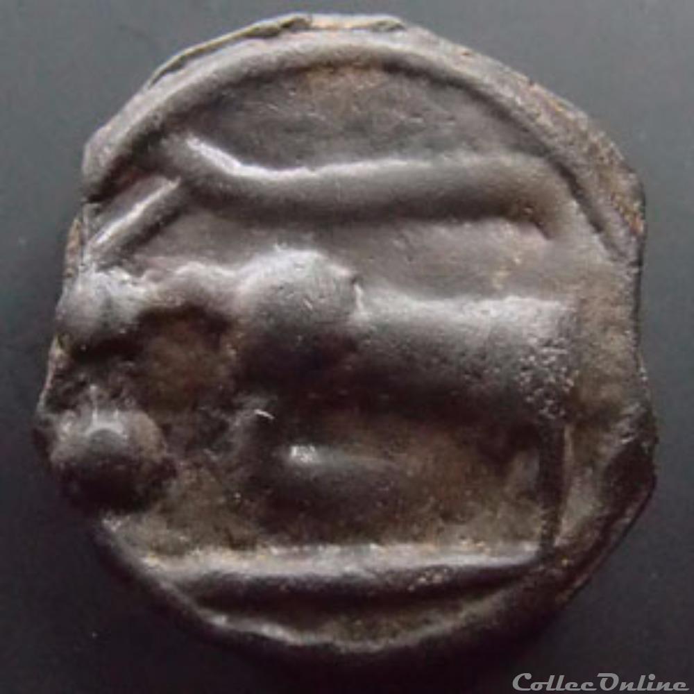 monnaie antique gauloise serie 854 dt potin au bandeau et aux trois traits