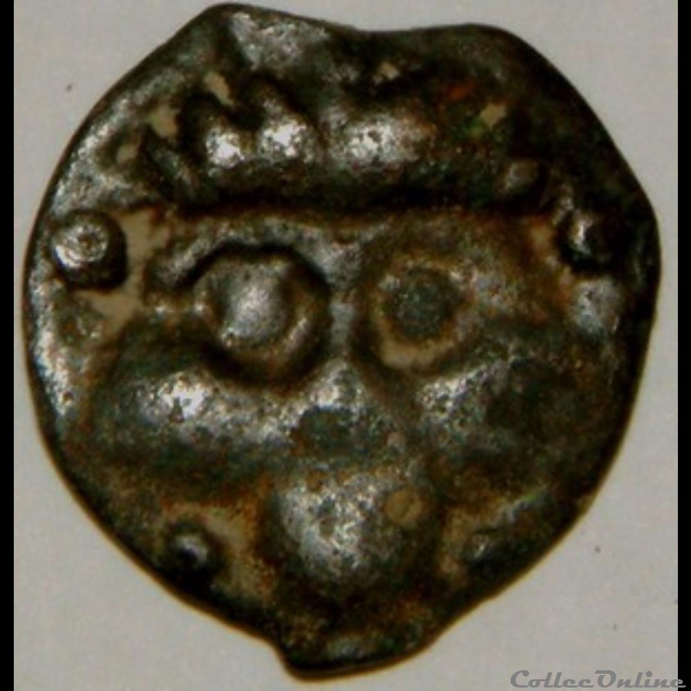 série 565 DT 2650 potin à la tête de face monnaie antique gauloise serie 565 dt 2650 potin a la tete de face