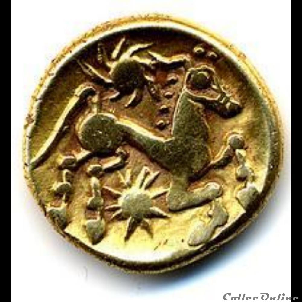 Série 42 A statère à l' œil et à l'astre monnaie antique gauloise serie 42 a statere a il et a astre