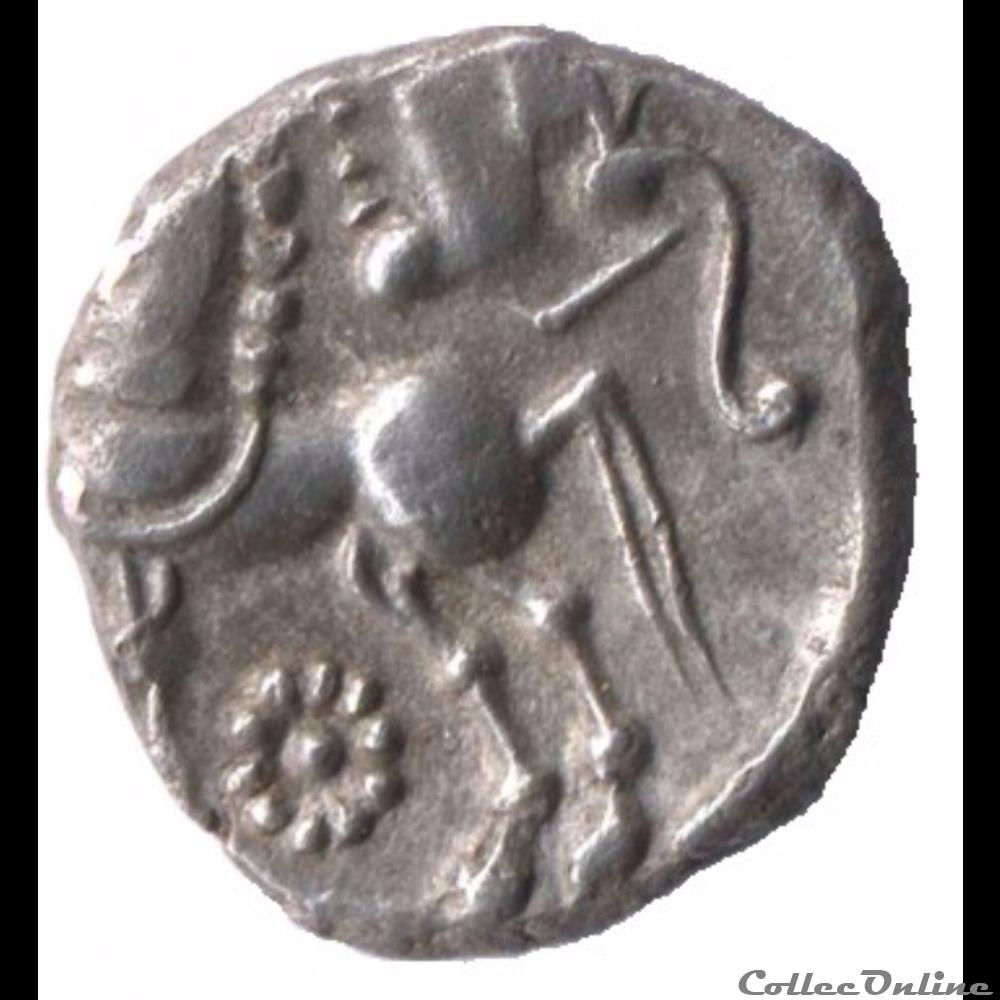 Série 1079 Drachme à la tête coupée sur le cheval monnaie antique gauloise serie 1079 drachme a la tete coupee sur le cheval