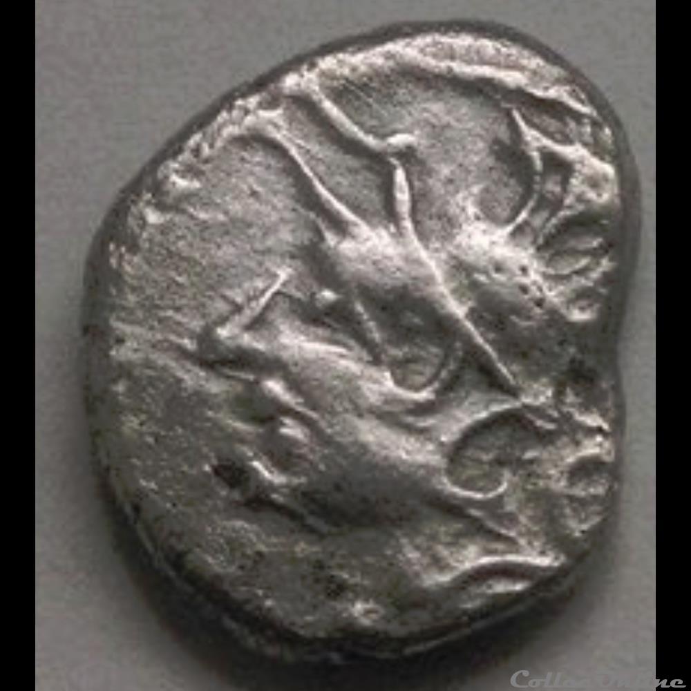 serie 866 DT 3128 denier à l'hippocampe tête à gauche monnaie antique gauloise serie 866 dt 3128 denier a hippocampe tete a gauche