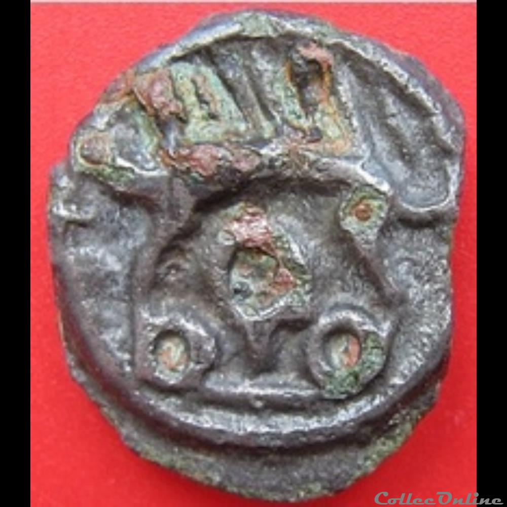 Série 38 ( classe I e ) potin à la tête d'indien monnaie antique gauloise serie 38 classe i e potin a la tete indien