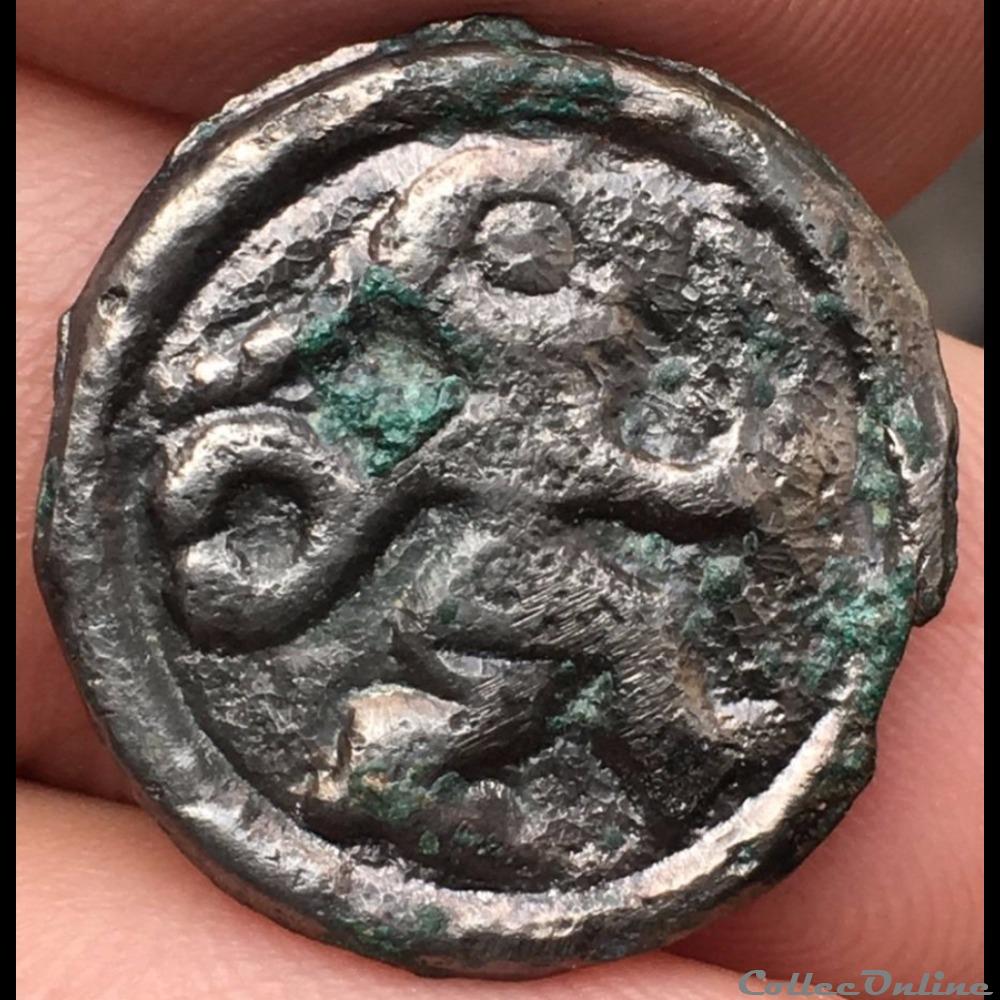 Série 24 DT 155 potin au guerrier courant monnaie antique gauloise serie 24 dt 155 potin au guerrier courant
