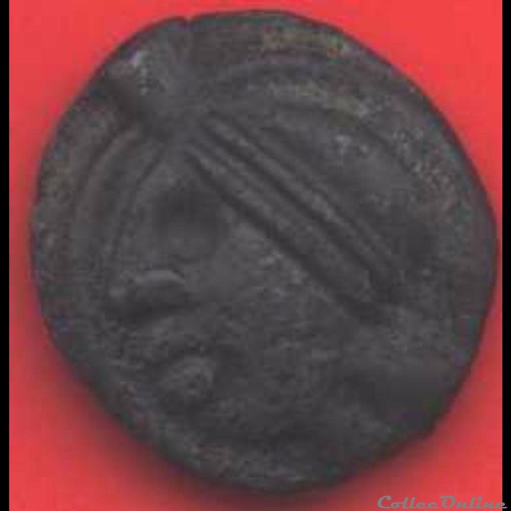 monnaie antique gauloise serie 854 dt potin au bandeau et a la tete negroide