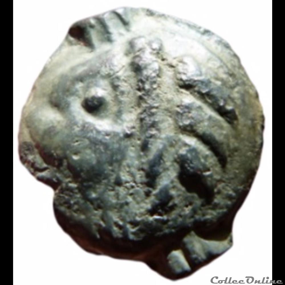 monnaie antique gauloise serie 38 classe i j potin a la tete indien