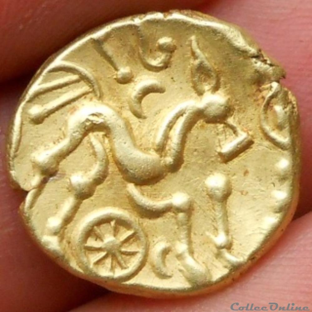 statère SUESSION à l'ancre monnaie antique gauloise statere suession a ancre