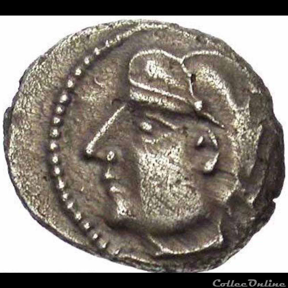Série 1079 DT 3416 Drachme à la tête coupée sur le cheval monnaie antique gauloise serie 1079 dt 3416 drachme a la tete coupee sur le cheval