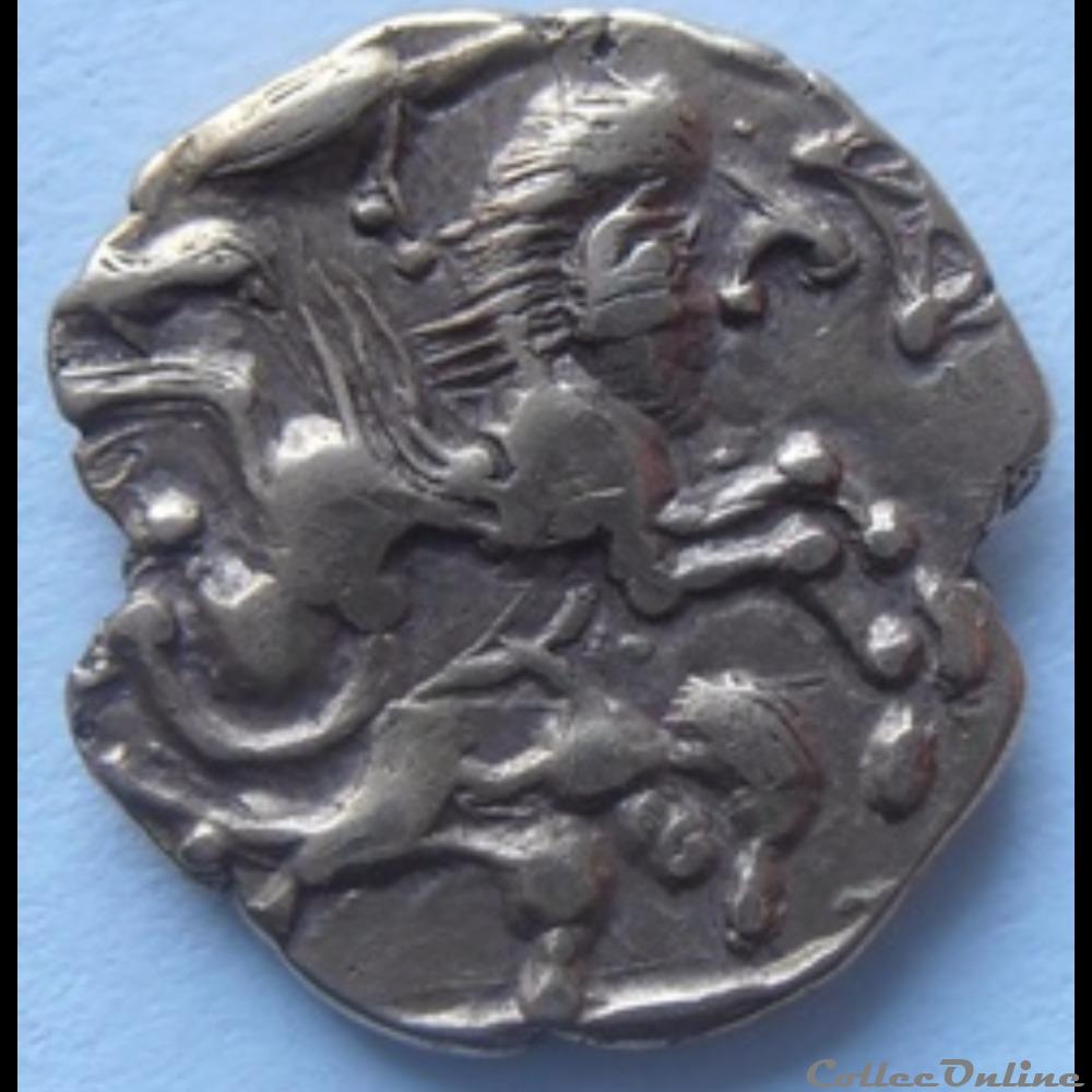 Série 290 DT 2155 quart de statère au personnage allongé monnaie antique gauloise serie 290 dt 2155 quart de statere au personnage allonge