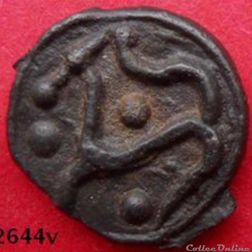 monnaie antique gauloise serie 559 dt 2642 potin a la tete indien stylise