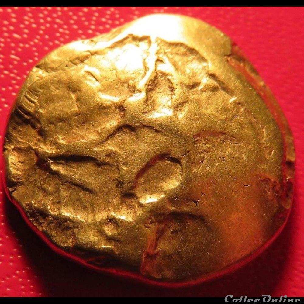 série 40 statère uniface au cheval et au S monnaie antique gauloise serie 40 statere uniface au cheval et au s