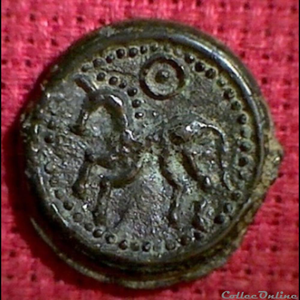 Série 35 DT 217 potin tête d'indien /cheval annelet monnaie antique gauloise serie 35 dt 217 potin tete indien cheval annelet