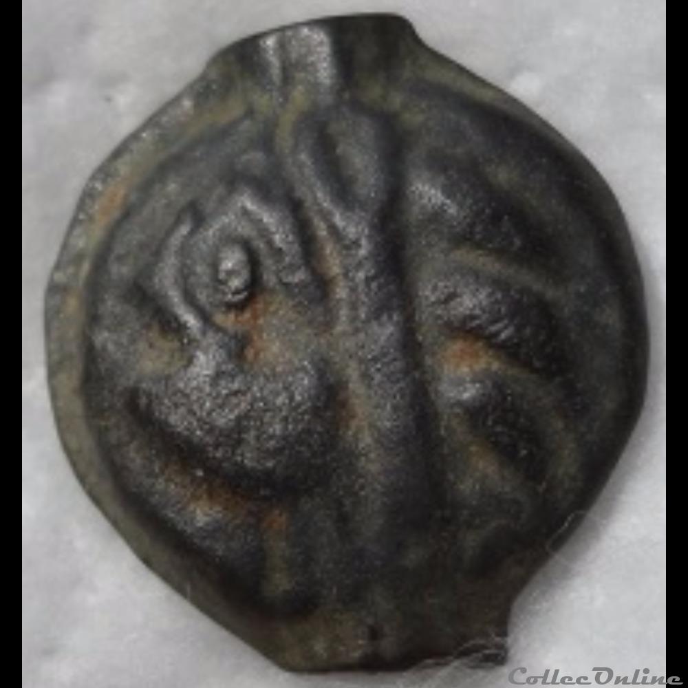 Série 38 ( classe Ic ) Potin à la tête d'indien monnaie antique gauloise serie 38 classe ic potin a la tete indien