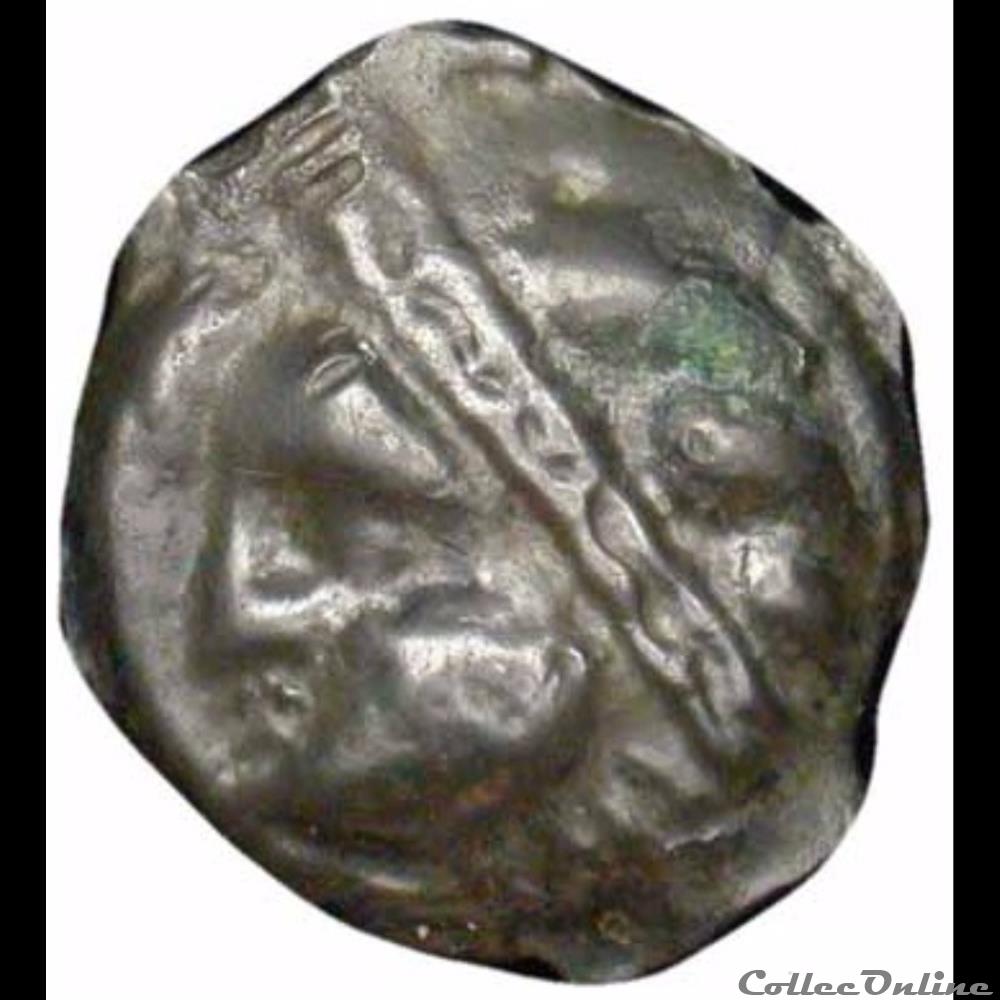 Série 38 ( classe Id) Potin à la tête d'indien monnaie antique gauloise serie 38 classe id potin a la tete indien