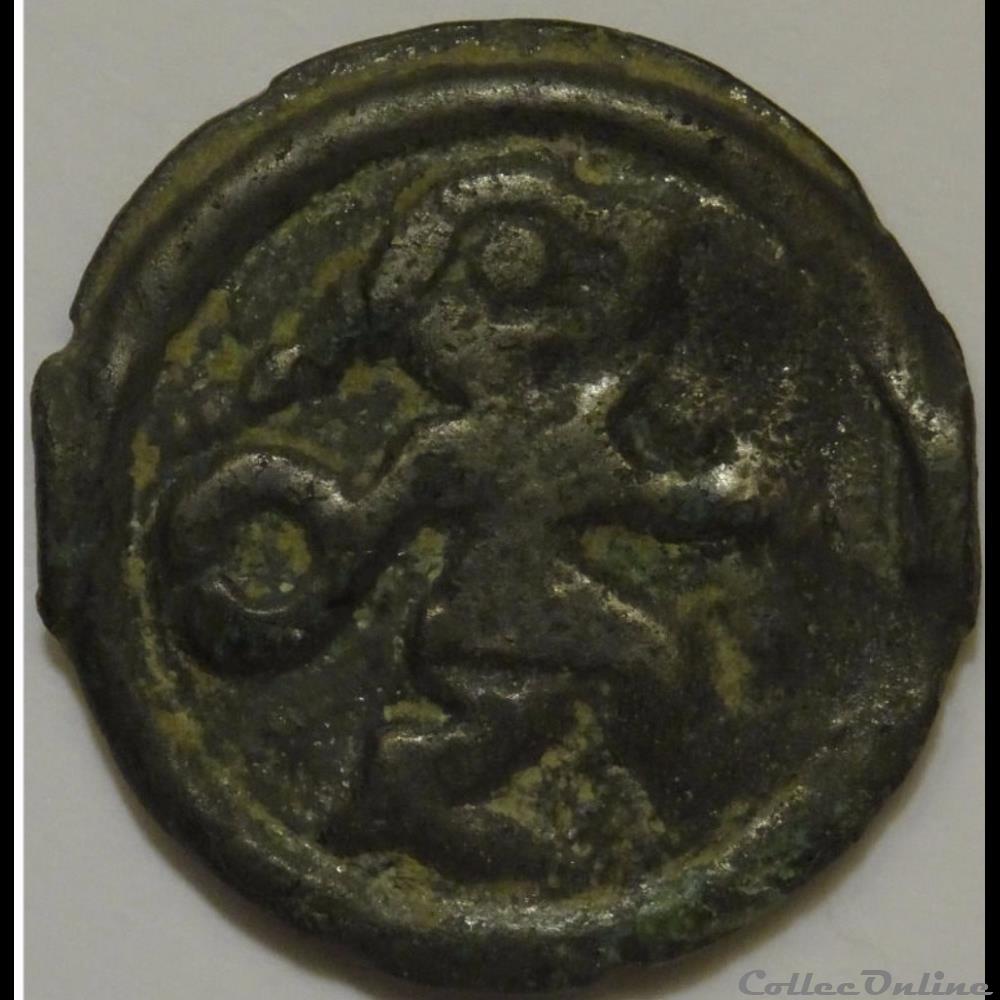 Série 24 DT 155 potin au guerrier courant monnaie antique gauloise serie 24 dt 155 potin au guerrier courant
