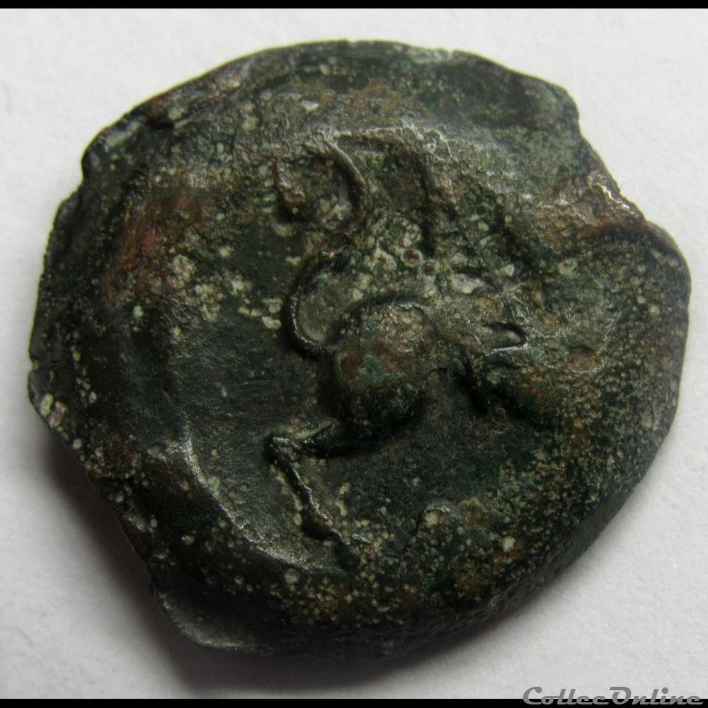 Série 1118 DT 3491 bronze au loup monnaie antique gauloise serie 1118 dt 3491 bronze au loup