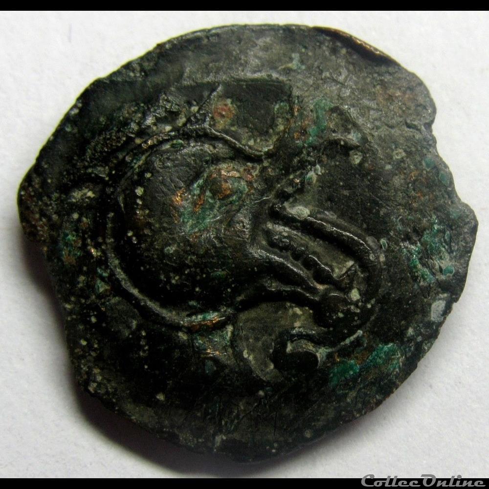 Série 1118 DT 3491 bronze au loup monnaie antique gauloise serie 1118 dt 3491 bronze au loup