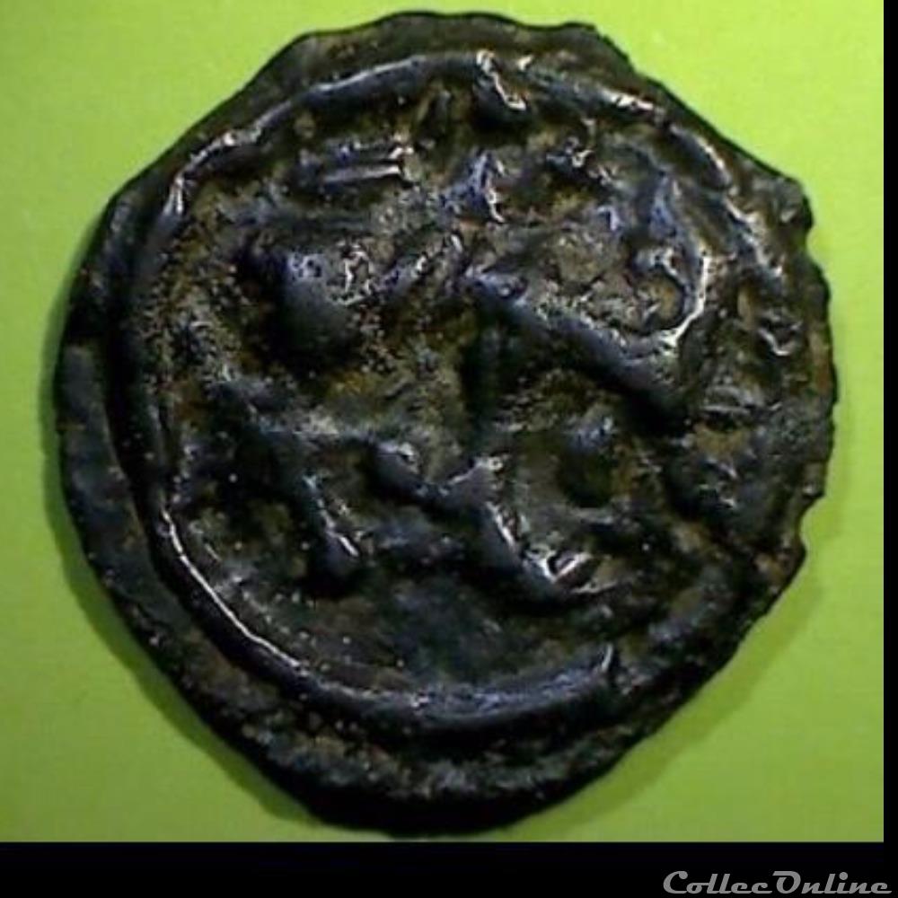 monnaie antique gauloise serie 24 dt 154 potin au guerrier courant et au loup elan