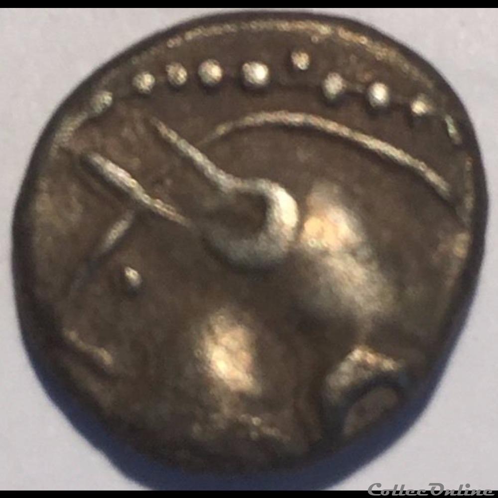 monnaie antique gauloise serie 881 dt 3189 var quinaire a la tete casquee