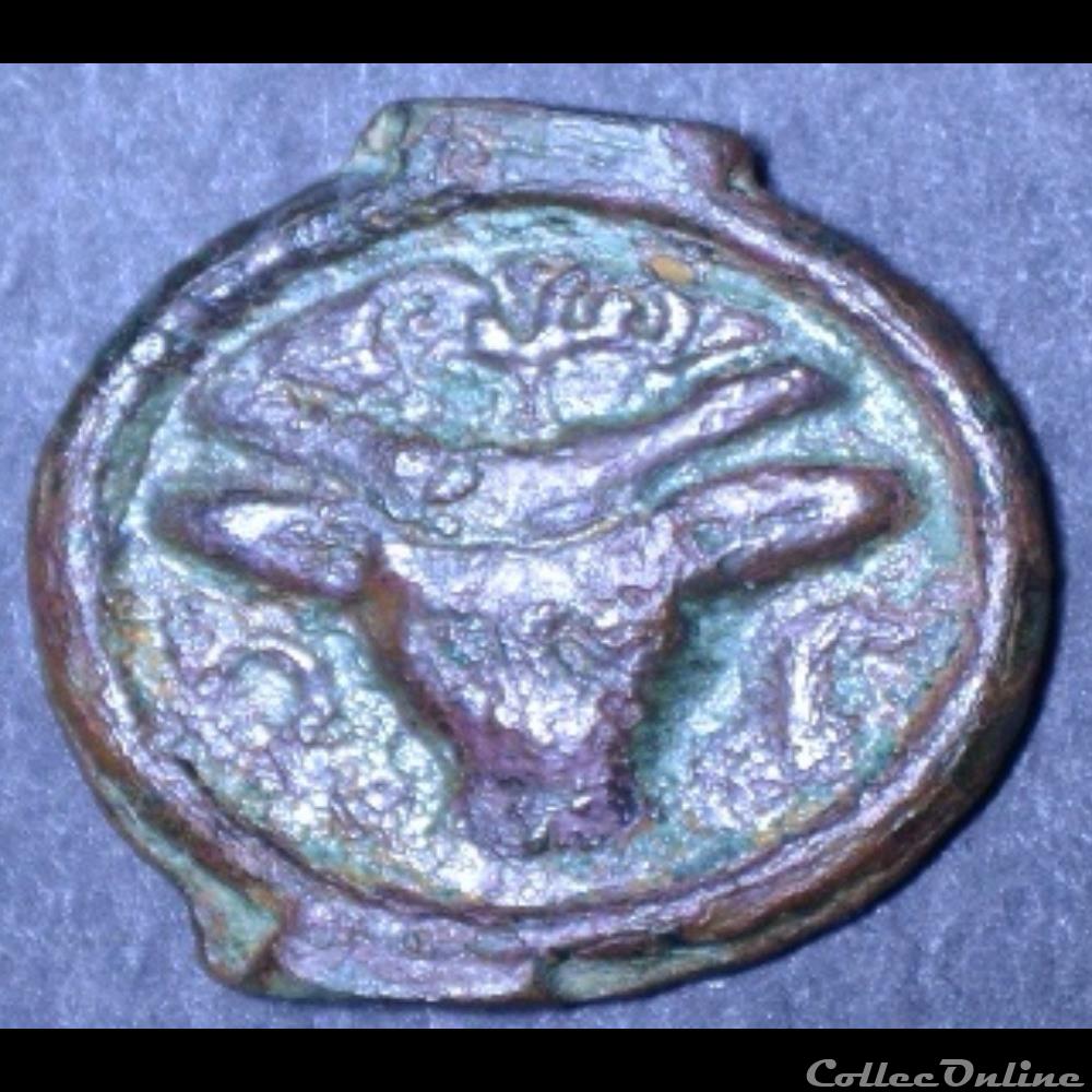 Série 36 DT 221 Potin au bucrane monnaie antique gauloise serie 36 dt 221 potin au bucrane